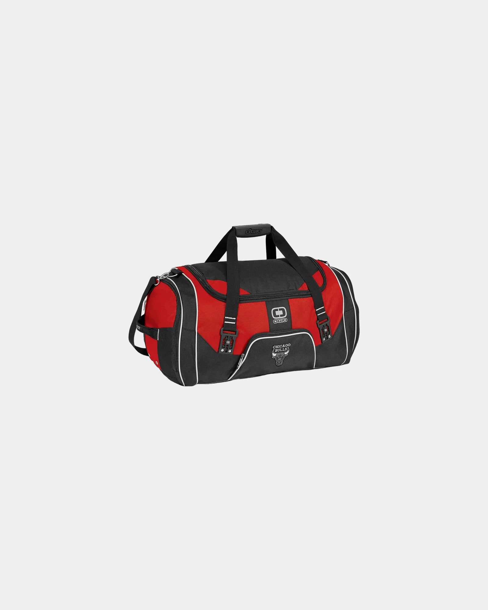 Custom 62.3L poly duffel bag with shoe compartment - Red